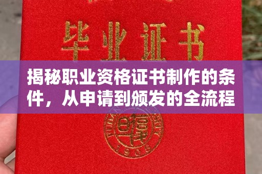 宝应县揭秘职业资格证书制作的条件，从申请到颁发的全流程解析